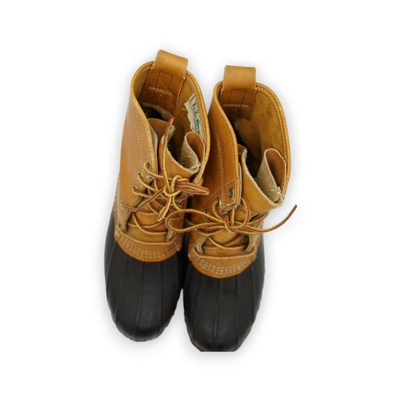 L.L. Bean Maine Hunting Shoe High Top Ankle Boots Women 7 Leather Rubber Lace Up - Picture 6 of 10
